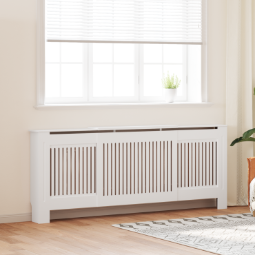 vidaXL Καπάκι Καλοριφέρ 2 pcs Λευκό 205 x 20,5 x 81,5 εκ.