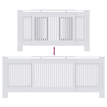 vidaXL Καπάκι Καλοριφέρ 2 pcs Λευκό 205 x 20,5 x 81,5 εκ.