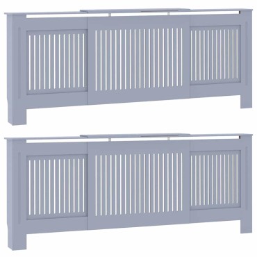 vidaXL Καπάκι Καλοριφέρ 2 pcs Γκρι 205 x 20,5 x 81,5 εκ.