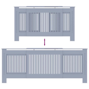 vidaXL Καπάκι Καλοριφέρ 2 pcs Γκρι 205 x 20,5 x 81,5 εκ.