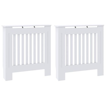 vidaXL Καπάκι Καλοριφέρ 2 pcs Λευκό 78 x 19 x 81,5 εκ.