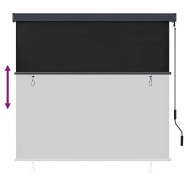 vidaXL Ρόλερ Ανθρακί 180 x 250 cm Ύφασμα και Αλουμίνιο