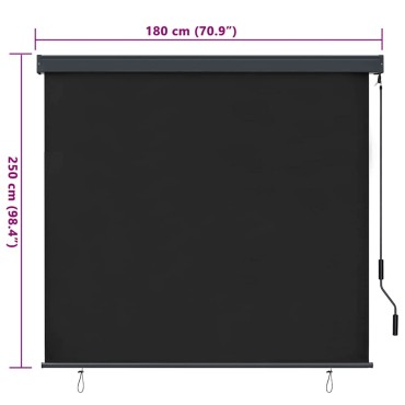 vidaXL Ρόλερ Ανθρακί 180 x 250 cm Ύφασμα και Αλουμίνιο
