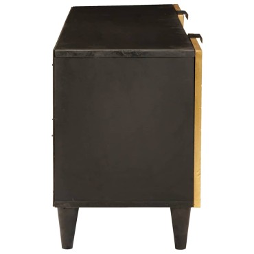 vidaXL Ντουλάπι TV Μαύρο και Χρυσό 105x33x46cm 1 τεμ.