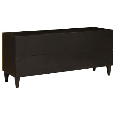 vidaXL Ντουλάπι TV Μαύρο και Χρυσό 105x33x46cm 1 τεμ.