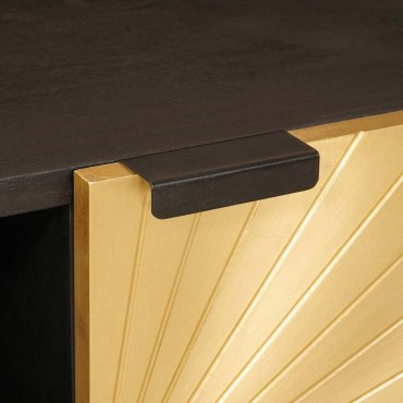 vidaXL Ντουλάπι TV Μαύρο και Χρυσό 80x33x46cm Επεξεργασμένο Ξύλο 1 τεμ.