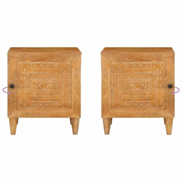 vidaXL Κομοδίνο Ανοιχτό καφέ 40x33x46cm Μασίφ ξύλο ακακίας 1 τεμ.