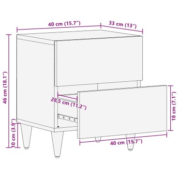 vidaXL Κομοδίνο Ανοιχτό καφέ 40x33x46cm Επεξεργασμένο Ξύλο 1 τεμ.