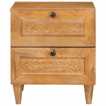 vidaXL Κομοδίνο Ανοιχτό καφέ 40x33x46cm Επεξεργασμένο Ξύλο 1 τεμ.