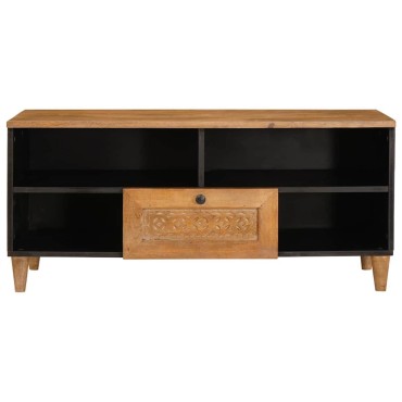 vidaXL Ντουλάπι TV 100x33x46cm Στερεό ξύλο μάνγκο 1 τεμ.