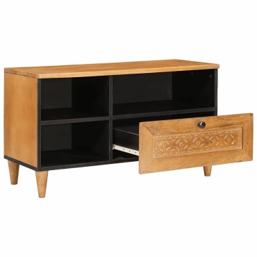 vidaXL Ντουλάπι TV με συρτάρι 80x33x46cm Στερεό ξύλο μάνγκο 1 τεμ.