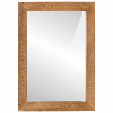 vidaXL καθρέφτης τοίχου 70 x 50 cm Επεξεργασμένο Ξύλο και Γυαλί