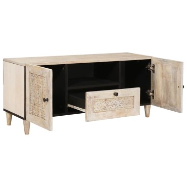 vidaXL Μονάδες TV με ράφι Λευκό 105x33x46cm Επεξεργασμένο ξύλο