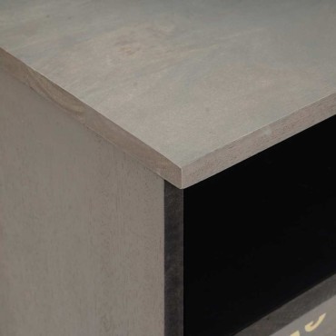 vidaXL Κομοδίνο 2 τεμ. Γκρι 40x33x46cm Στερεό ξύλο μάνγκο