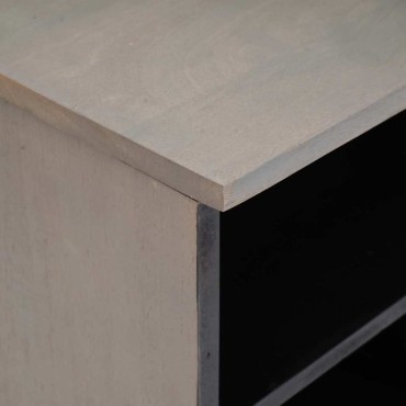 vidaXL Ντουλάπι TV με συρτάρι Γκρι 100x33x46cm Στερεό ξύλο μάνγκο 1 τεμ.