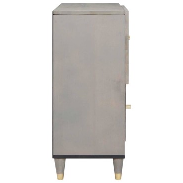 vidaXL Πλαϊνό γραφείο Γκρι και Χρυσό 80x33x75 εκ