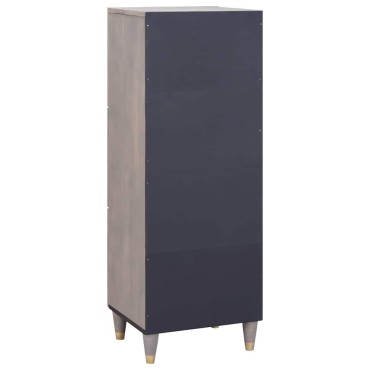 vidaXL Highboard Γκρι και Χρυσό 40x33x110cm Στερεό ξύλο μάνγκο