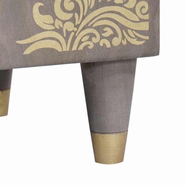 vidaXL Highboard Γκρι και Χρυσό 40x33x110cm Στερεό ξύλο μάνγκο