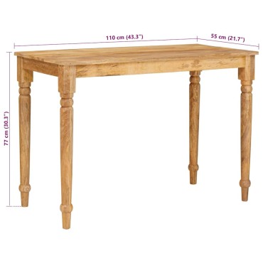 vidaXL Τραπεζάκι σαλονιού Καφέ 110x55x77cm Στερεό ξύλο μάνγκο