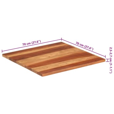 vidaXL Επιφάνεια Τραπεζιού 25-27 χιλ. 70x70cm Ξύλο Ακακίας 1 τεμ.