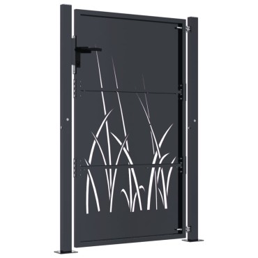 vidaXL Πόρτα Κήπου Ανθρακί 100x125 εκ. Σχέδιο Χαλυβδόφυλλου