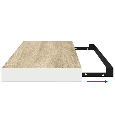 vidaXL Ράφια Τοίχου 4 τεμ. Δρυς/Άσπρο 60x23,5x3,8cm MDF