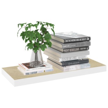 vidaXL Ράφια Τοίχου 4 τεμ. Δρυς/Άσπρο 60x23,5x3,8cm MDF
