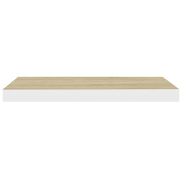 vidaXL Ράφια Τοίχου 4 τεμ. Δρυς/Άσπρο 60x23,5x3,8cm MDF