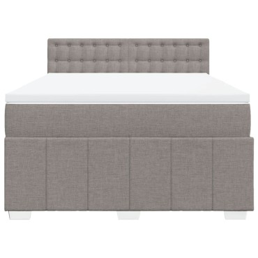 vidaXL Κρεβάτι Boxspring με Στρώμα Taupe 160x200 εκ. Υφασμάτινο