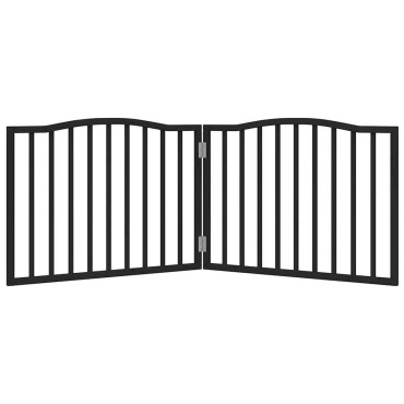 vidaXL Διαχωριστικό Σκύλων Πτυσσόμενο 2 Πάνελ Μαύρο 160 εκ Ξύλο Λεύκας