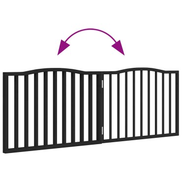 vidaXL Διαχωριστικό Σκύλων Πτυσσόμενο 2 Πάνελ Μαύρο 160 εκ Ξύλο Λεύκας