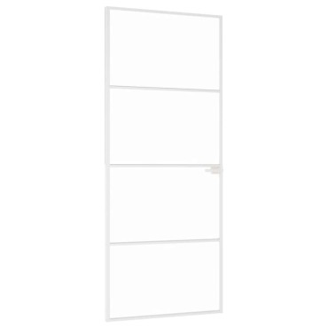 vidaXL Εσωτερική Πόρτα Λευκή 83x201,5 εκ. Ψημένο Γυαλί&Λεπτό Αλουμίνιο