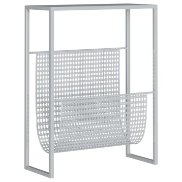 vidaXL Ραφιέρα Περιοδικών Ασημένια 35x15x45cm από Ατσάλι 1 τεμ.