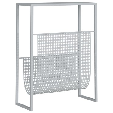 vidaXL Ραφιέρα Περιοδικών Ασημένια 35x15x45cm από Ατσάλι 1 τεμ.
