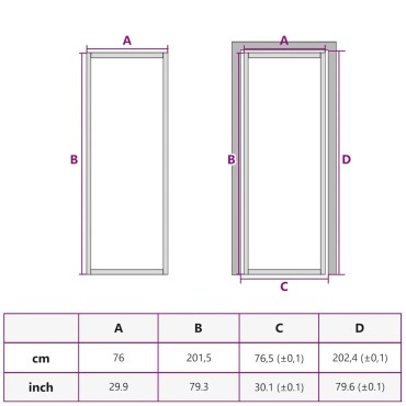 vidaXL Εσωτερική Πόρτα 76x201,5 εκ. Μαύρη ESG Γυαλί και Αλουμίνιο