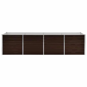 vidaXL Ζαρντινιέρα Υπερυψωμένη Καφέ 320x80x77 εκ. Γαλβανισμ. Χάλυβας