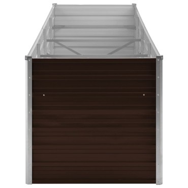 vidaXL Ζαρντινιέρα Υπερυψωμένη Καφέ 320x80x77 εκ. Γαλβανισμ. Χάλυβας