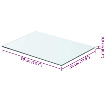 vidaXL Ράφια Πάνελ 2 τεμ. Διάφανα 50x30cm Γυάλινα
