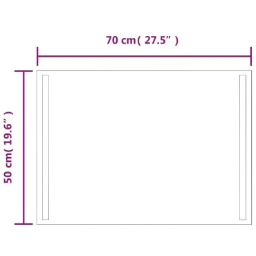 vidaXL Καθρέφτης Μπάνιου με LED 50 x 70 εκ.