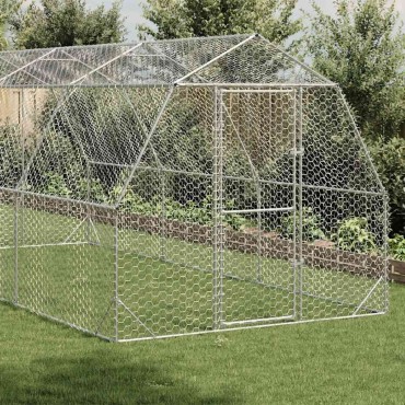 vidaXL Τρέξιμο για κοτόπουλα 2,5x6x2,25 μ. από Γαλβ. Χάλυβα