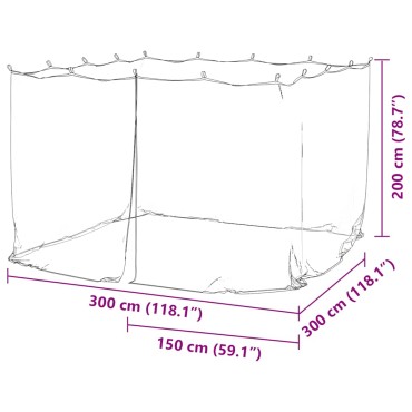 vidaXL Σήτα Κουνουπιών Εξωτερικού Χώρου 220 Mesh Μαύρη 300x300x200 εκ.