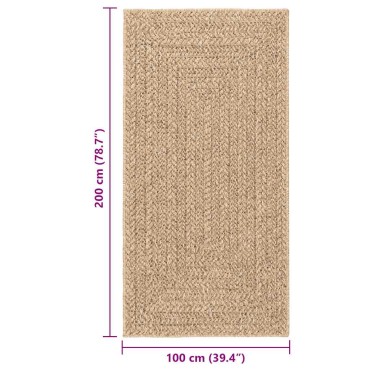 vidaXL Χαλί ZIZUR Μπεζ Όψη Γιούτας Εσωτ. & Εξωτ. Χώρου 80x250cm