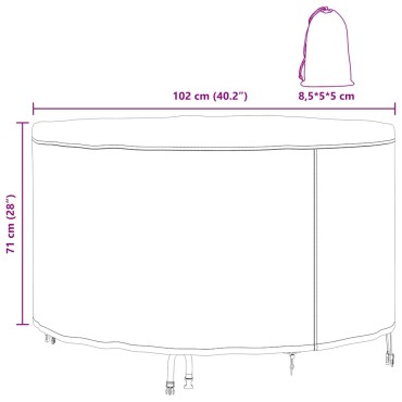 vidaXL Κάλυμμα επίπλων 102x102x71cm Ύφασμα Oxford 210D Γύρος 1 τεμ.