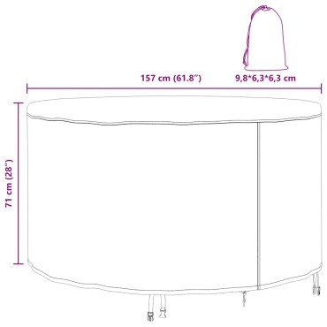 vidaXL Κάλυμμα επίπλων 157x157x71cm Ύφασμα Oxford 210D Γύρος 1 τεμ.
