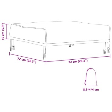 vidaXL Κάλυμμα Τραπέζι 72x72x15cm τετράγωνο Αδιάβροχο Μαύρο 1 τεμ.