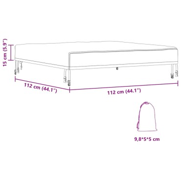 vidaXL Κάλυμμα Τραπέζι 112x112x15cm τετράγωνο Αδιάβροχο Μαύρο 1 τεμ.