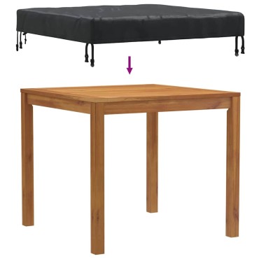vidaXL Κάλυμμα Τραπέζι 112x112x15cm τετράγωνο Αδιάβροχο Μαύρο 1 τεμ.
