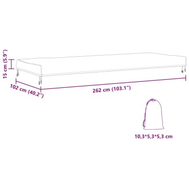 vidaXL Κάλυμμα Τραπέζι 102x262x15cm ύφασμα Ορθογώνιος Αδιάβροχο 1 τεμ.