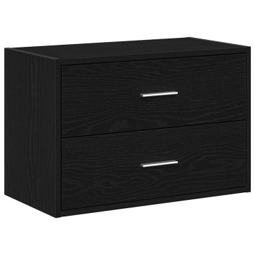 vidaXL Ντουλάπι με 2 συρτάρια Μαύρη δρυς 60x31x40cm Ξύλινη κατασκευή 1 τεμ.
