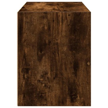 vidaXL Ντουλάπι με 2 συρτάρια Καπνιστή Δρυς 60x31x40cm από Επεξ. Ξύλο 1 τεμ.